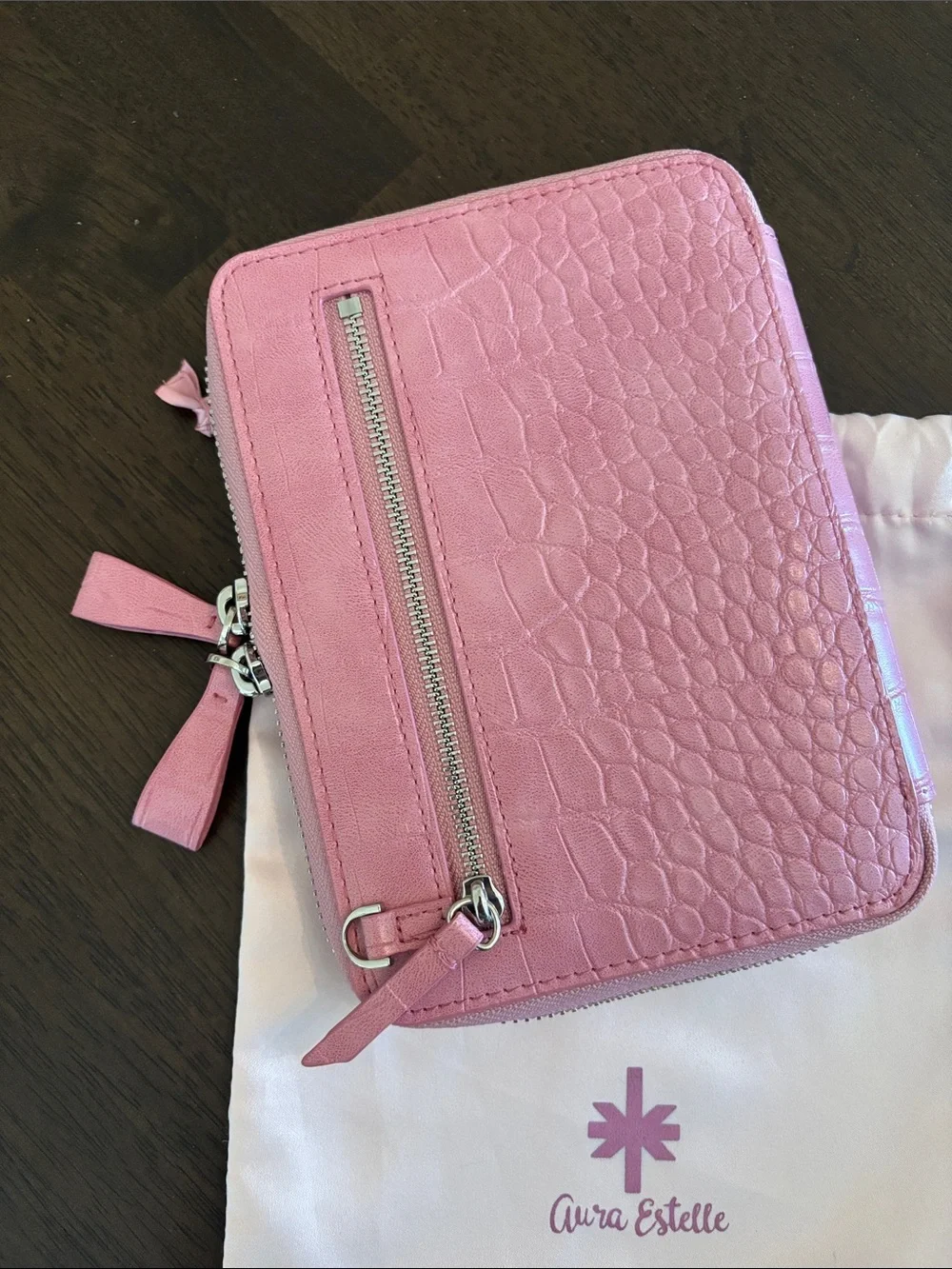 Aura Estelle A6 Planner Notebook Cover Pink Love at first sight Croc Emb